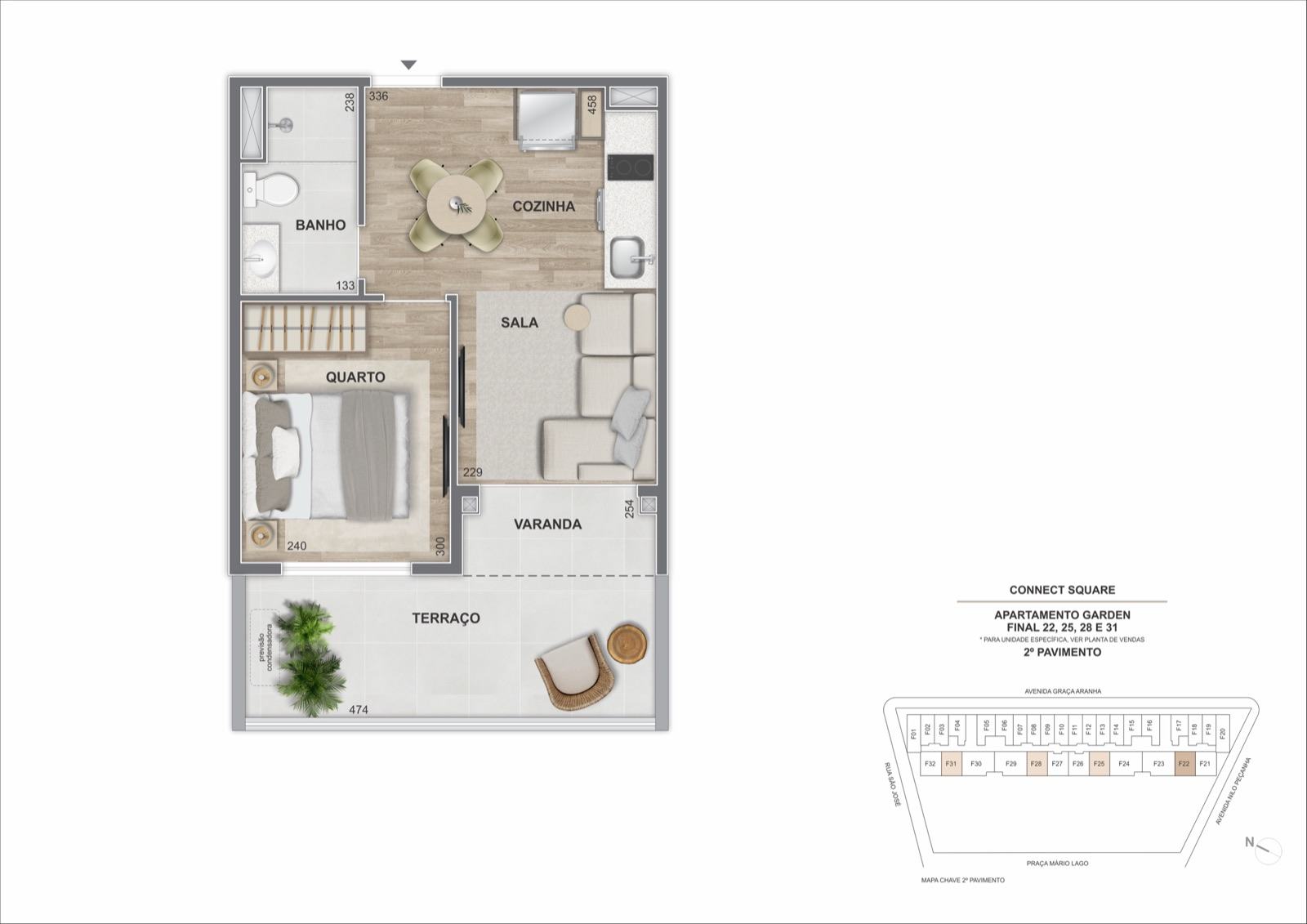 Planta do 1 quarto garden final 22