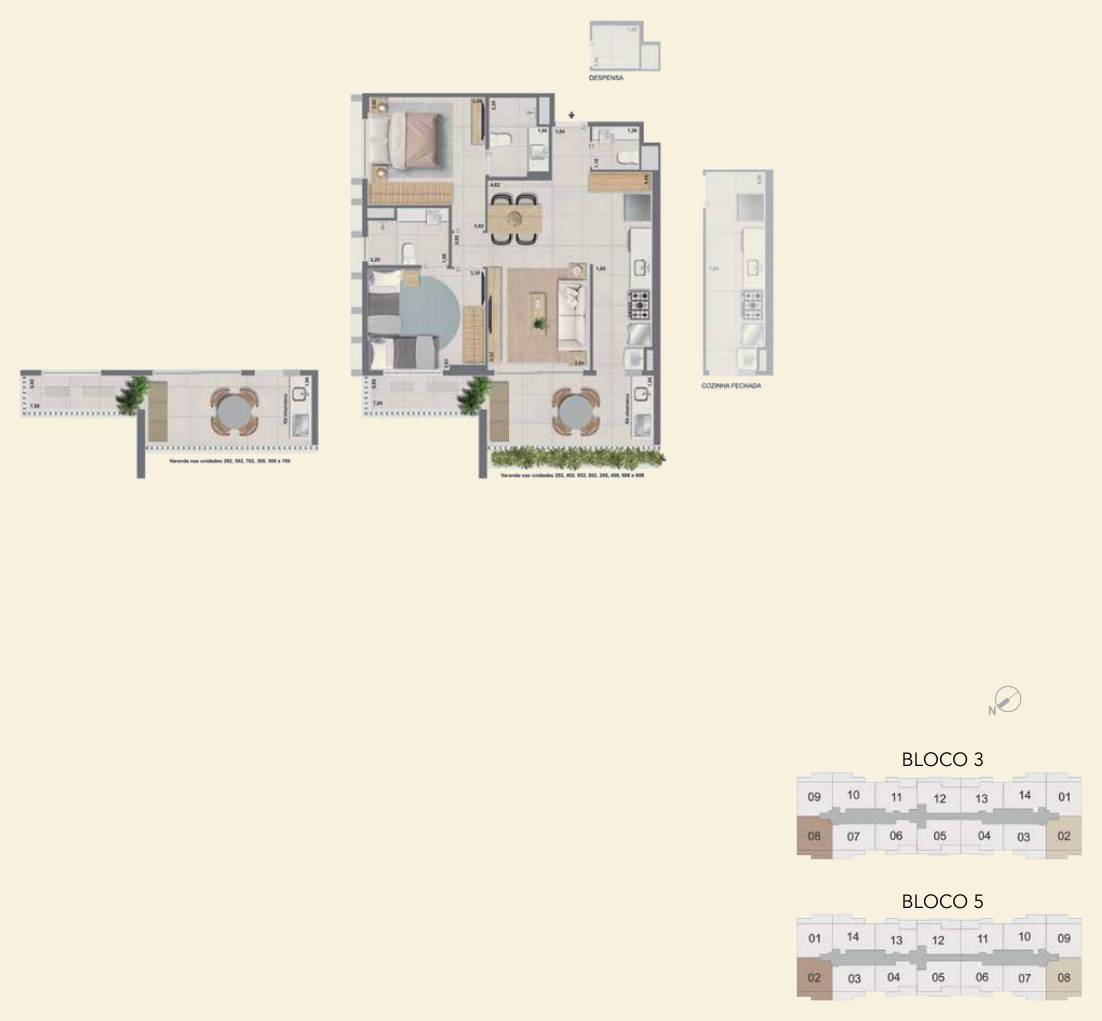 Planta 2 quartos