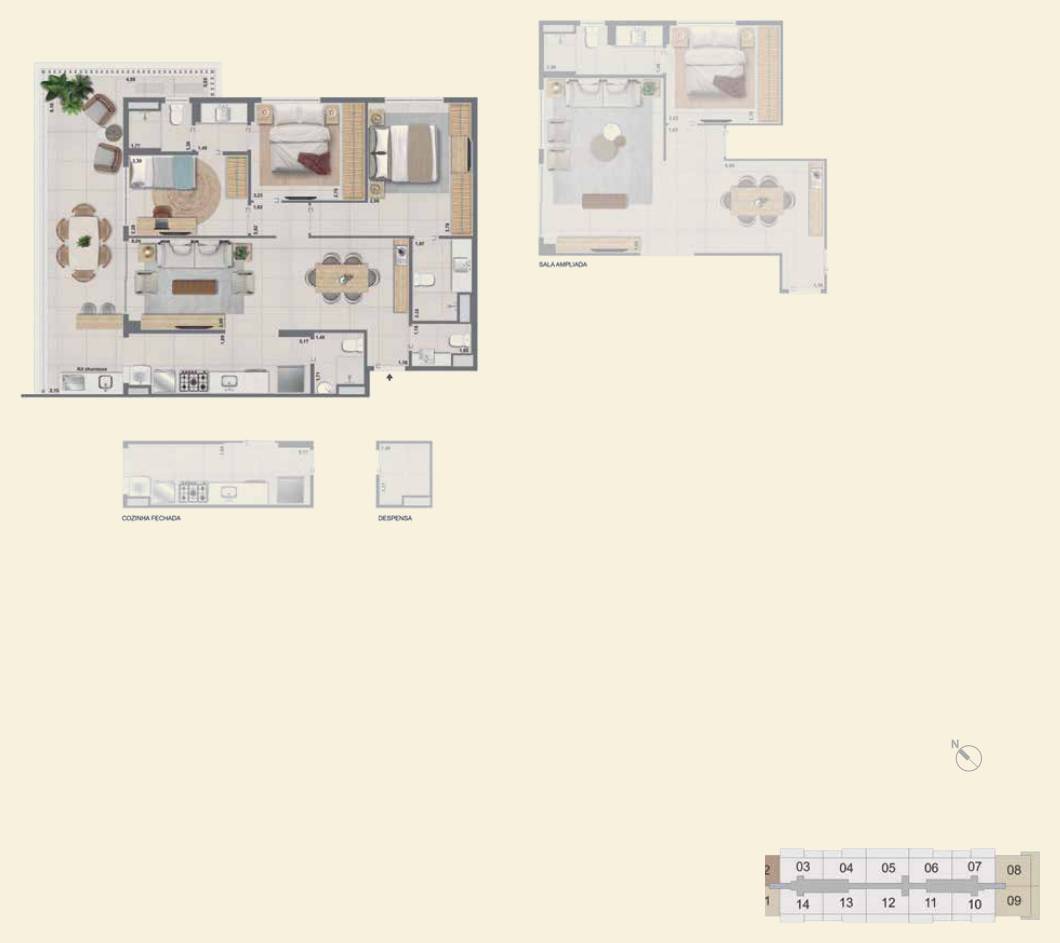 Planta 3 quartos