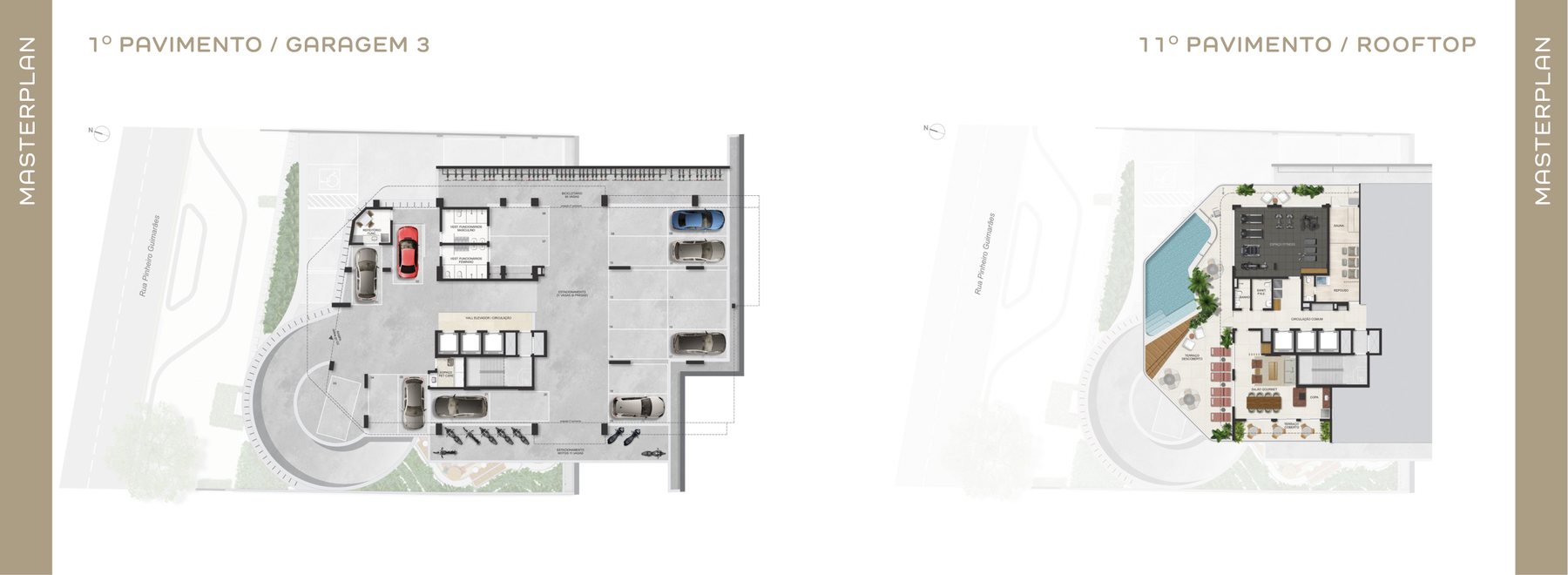 Masterplan 1º pavimento e rooftop
