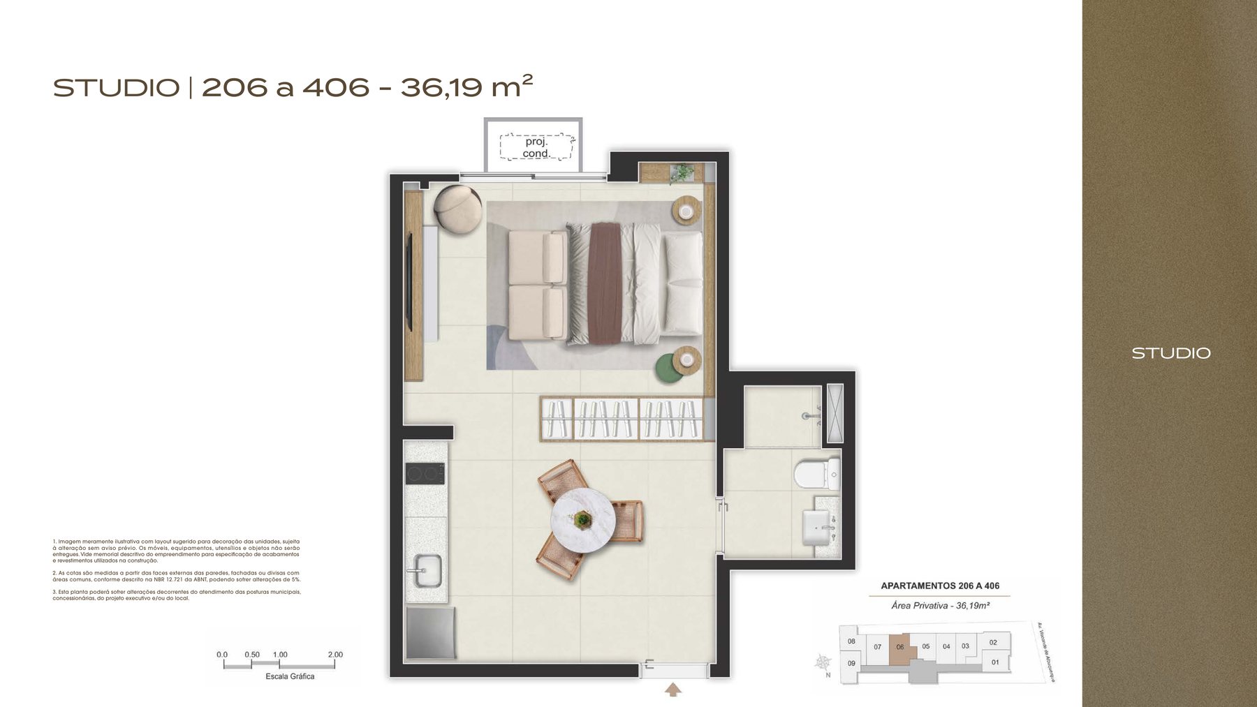 Planta do studio 206
